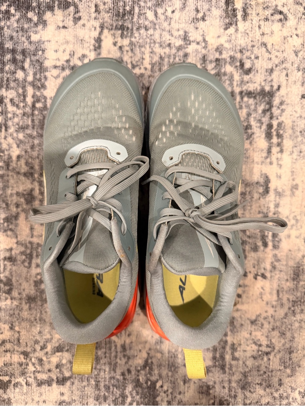 Altra Women's Gray Athletic Sneakers with Yellow and Orange Accents